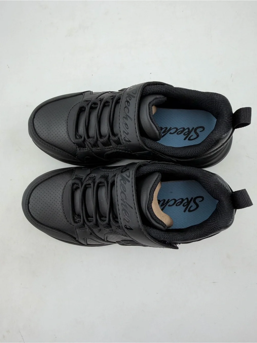 Skechers Kids' Black Athletic Sneakers -SZ 11.5- - Easy Hook & Loop Closure